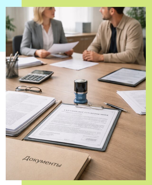 Сертификат соответствия на продукцию в Краснокамске от 15206 р.|Алешин-Кнм